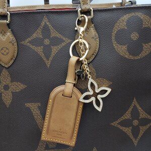 Authentic Louis Vuitton Dark Brown Luggage, Name Tag with Unbranded Keycharm